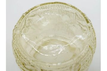 戦前　大正〜昭和初期　昭和レトロな雰囲気を醸し出す古いあめや瓶(菓子瓶、砂糖壷、キャンディーポット、ガラス瓶、ガラスビン、蓋(フタ)付き、ペロペロ、飴屋)(R-075904)