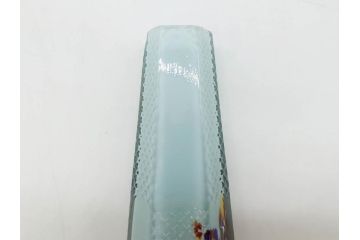 昭和レトロ　戦前　大正　置くだけでお部屋のアクセントになる古いマーブルガラス花瓶2個セット(六角、一輪挿し、花入、花器、硝子)(R-075905)