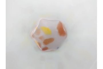 昭和レトロ　戦前　大正　置くだけでお部屋のアクセントになる古いマーブルガラス花瓶2個セット(六角、一輪挿し、花入、花器、硝子)(R-075905)