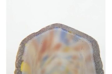 昭和レトロ　戦前　大正　置くだけでお部屋のアクセントになる古いマーブルガラス花瓶2個セット(六角、一輪挿し、花入、花器、硝子)(R-075905)