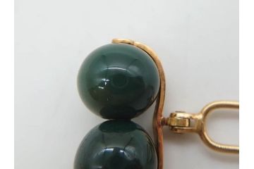 翡翠　K18 金　落ち着いた色合いが品のある雰囲気を醸し出す簪(ヒスイ、かんざし、和装小物、髪飾り、アクセサリー)(R-075911)