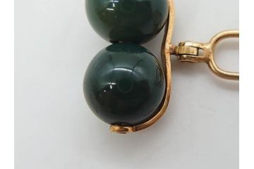 翡翠　K18 金　落ち着いた色合いが品のある雰囲気を醸し出す簪(ヒスイ、かんざし、和装小物、髪飾り、アクセサリー)(R-075911)