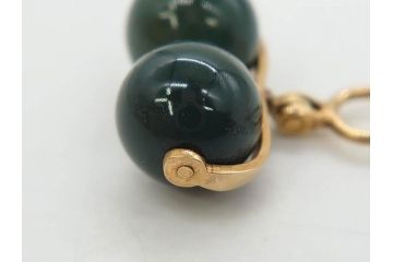 翡翠　K18 金　落ち着いた色合いが品のある雰囲気を醸し出す簪(ヒスイ、かんざし、和装小物、髪飾り、アクセサリー)(R-075911)