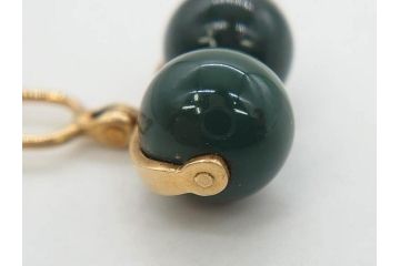 翡翠　K18 金　落ち着いた色合いが品のある雰囲気を醸し出す簪(ヒスイ、かんざし、和装小物、髪飾り、アクセサリー)(R-075911)