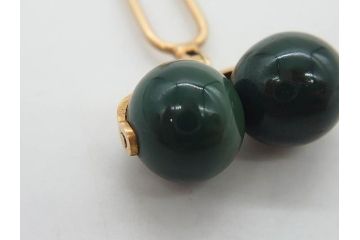 翡翠　K18 金　落ち着いた色合いが品のある雰囲気を醸し出す簪(ヒスイ、かんざし、和装小物、髪飾り、アクセサリー)(R-075911)
