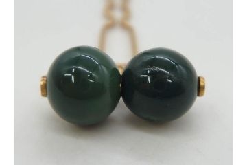 翡翠　K18 金　落ち着いた色合いが品のある雰囲気を醸し出す簪(ヒスイ、かんざし、和装小物、髪飾り、アクセサリー)(R-075911)