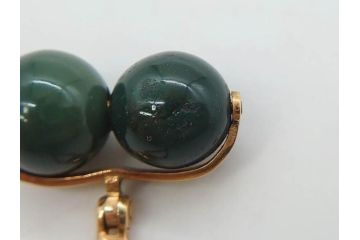 翡翠　K18 金　落ち着いた色合いが品のある雰囲気を醸し出す簪(ヒスイ、かんざし、和装小物、髪飾り、アクセサリー)(R-075911)