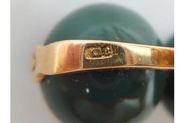 翡翠　K18 金　落ち着いた色合いが品のある雰囲気を醸し出す簪(ヒスイ、かんざし、和装小物、髪飾り、アクセサリー)(R-075911)