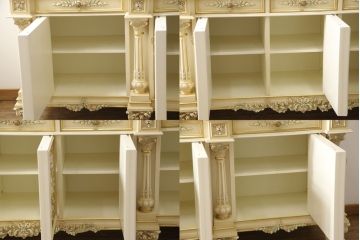 中古　美品　イタリア　SILIK(シリック)　特大　ロココ調　豪華な装飾で存在感たっぷりのサイドボード(サイドキャビネット、戸棚、収納棚)(定価約250万円)(R-075915)