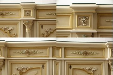 中古　美品　イタリア　SILIK(シリック)　特大　ロココ調　豪華な装飾で存在感たっぷりのサイドボード(サイドキャビネット、戸棚、収納棚)(定価約250万円)(R-075915)