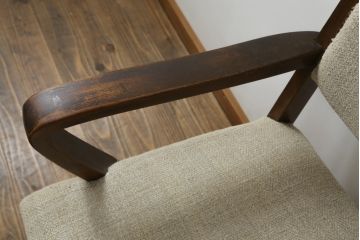 和製アンティーク　美品　落ち着いた木の色味が魅力的な回転チェア(回転椅子、アームチェア、ドクターチェア、イス、椅子)(R-075925)