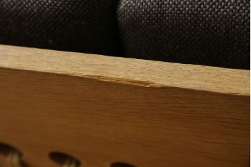 デンマークビンテージ　希少!!　Hans J Wegner(ハンス・J・ウェグナー)　GETAMA (ゲタマ)　1967年デザイン　オーク材　GE671　生産終了で入手困難な3人掛けソファ(3P、三人掛け、3シーター、トリプルソファ、北欧、ヴィンテージ)(R-075933)
