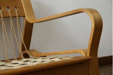 デンマークビンテージ　希少!!　Hans J Wegner(ハンス・J・ウェグナー)　GETAMA (ゲタマ)　1967年デザイン　オーク材　GE671　生産終了で入手困難な3人掛けソファ(3P、三人掛け、3シーター、トリプルソファ、北欧、ヴィンテージ)(R-075933)