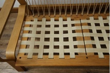 デンマークビンテージ　希少!!　Hans J Wegner(ハンス・J・ウェグナー)　GETAMA (ゲタマ)　1967年デザイン　オーク材　GE671　生産終了で入手困難な3人掛けソファ(3P、三人掛け、3シーター、トリプルソファ、北欧、ヴィンテージ)(R-075933)