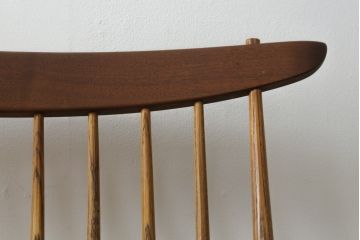 和製ヴィンテージ　小田急ハルク購入　ジョージナカシマ　LOUNGE ARM(ラウンジアーム)　One Arm(ワンアーム、片肘)　CN103　モダンに洗練された左アーム付きラウンジチェア(ジョージ・ナカシマ、アームチェア、イス、椅子、板座チェア、ビンテージ)(R-075938)