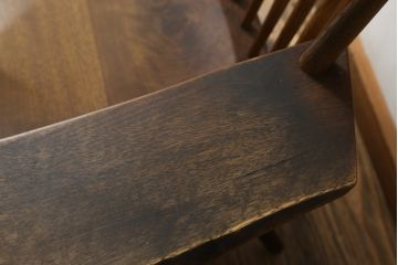 和製ヴィンテージ　小田急ハルク購入　ジョージナカシマ　LOUNGE ARM(ラウンジアーム)　One Arm(ワンアーム、片肘)　CN103　モダンに洗練された左アーム付きラウンジチェア(ジョージ・ナカシマ、アームチェア、イス、椅子、板座チェア、ビンテージ)(R-075938)