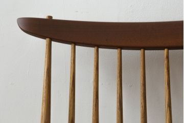和製ヴィンテージ　小田急ハルク購入　ジョージナカシマ　LOUNGE ARM(ラウンジアーム)　One Arm(ワンアーム、片肘)　CN103　モダンに洗練された右アーム付きラウンジチェア(ジョージ・ナカシマ、アームチェア、イス、椅子、板座チェア、ビンテージ)(R-075939)
