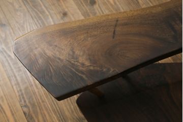 和製ヴィンテージ　小田急ハルク購入　ジョージナカシマ　LOUNGE ARM(ラウンジアーム)　One Arm(ワンアーム、片肘)　CN103　モダンに洗練された右アーム付きラウンジチェア(ジョージ・ナカシマ、アームチェア、イス、椅子、板座チェア、ビンテージ)(R-075939)
