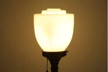 和製ビンテージ　希少デザイン　籐のシェードが涼し気な雰囲気を醸し出すラタンフロアスタンド(フロアランプ、スタンドライト、スタンド照明、ヴィンテージ)(R-075945)
