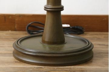 和製ビンテージ　希少デザイン　籐のシェードが涼し気な雰囲気を醸し出すラタンフロアスタンド(フロアランプ、スタンドライト、スタンド照明、ヴィンテージ)(R-075945)