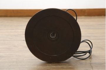 和製ビンテージ　希少デザイン　籐のシェードが涼し気な雰囲気を醸し出すラタンフロアスタンド(フロアランプ、スタンドライト、スタンド照明、ヴィンテージ)(R-075945)