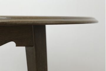 和製ビンテージ　神戸洋家具　永田良介商店　落ち着いた色味と杢目が魅力的なラウンドテーブル(ダイニングテーブル、食卓、丸テーブル、4人掛け、ヴィンテージ)(R-075946)