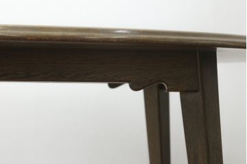 和製ビンテージ　神戸洋家具　永田良介商店　落ち着いた色味と杢目が魅力的なラウンドテーブル(ダイニングテーブル、食卓、丸テーブル、4人掛け、ヴィンテージ)(R-075946)