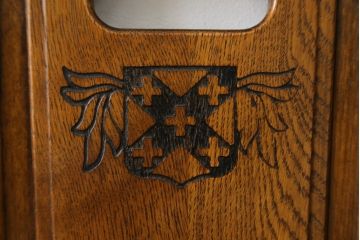 中古　希少な絶版品!!　カリモク家具(karimoku)　ルスティック(RUSTIC)　オーク材　カントリースタイルの空間づくりにおすすめなダイニングチェア3脚セット(板座チェア、椅子、イス、バラ売り可能)(R-075947)