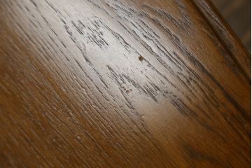 中古　希少な絶版品!!　カリモク家具(karimoku)　ルスティック(RUSTIC)　オーク材　カントリースタイルの空間づくりにおすすめなダイニングチェア3脚セット(板座チェア、椅子、イス、バラ売り可能)(R-075947)