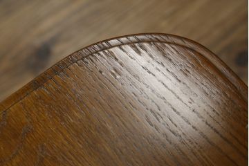 中古　希少な絶版品!!　カリモク家具(karimoku)　ルスティック(RUSTIC)　オーク材　カントリースタイルの空間づくりにおすすめなダイニングチェア3脚セット(板座チェア、椅子、イス、バラ売り可能)(R-075947)