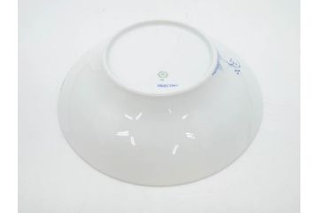 デンマーク　ROYAL COPENHAGEN(ロイヤルコペンハーゲン)　ブルーエレメンツ　美しいフォルムのデザインが目を惹くディーププレート 24cm(皿、洋食器)(R-075949)