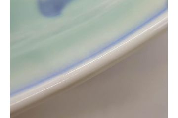 江戸〜明治　古伊万里　染付　約40cm　1尺3寸　迫力のある珍しい柄が目を惹く大皿(鳥、和皿、和食器、一尺三寸)(R-075956)