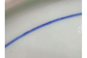 江戸〜明治　古伊万里　染付　約40cm　1尺3寸　迫力のある珍しい柄が目を惹く大皿(鳥、和皿、和食器、一尺三寸)(R-075957)