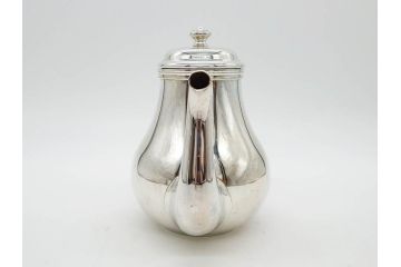 フランス　クリストフル　CHRISTOFLE　アルビ　シルバーコーティング　シンプルながら洗練されたデザインが素敵なティーポット&クリーマー(銀メッキ、ミルクポット、ミルクジャー)(R-075960)