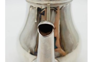 フランス　クリストフル　CHRISTOFLE　アルビ　シルバーコーティング　シンプルながら洗練されたデザインが素敵なティーポット&クリーマー(銀メッキ、ミルクポット、ミルクジャー)(R-075960)
