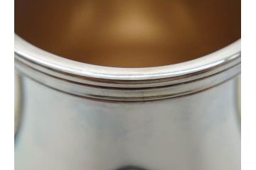 フランス　クリストフル　CHRISTOFLE　アルビ　シルバーコーティング　シンプルながら洗練されたデザインが素敵なティーポット&クリーマー(銀メッキ、ミルクポット、ミルクジャー)(R-075960)