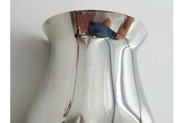 フランス　クリストフル　CHRISTOFLE　アルビ　シルバーコーティング　シンプルながら洗練されたデザインが素敵なティーポット&クリーマー(銀メッキ、ミルクポット、ミルクジャー)(R-075960)