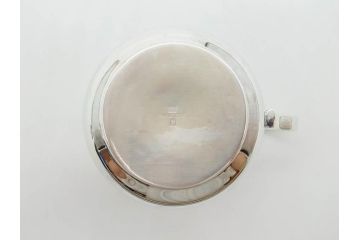フランス　クリストフル　CHRISTOFLE　アルビ　シルバーコーティング　シンプルながら洗練されたデザインが素敵なティーポット&クリーマー(銀メッキ、ミルクポット、ミルクジャー)(R-075960)