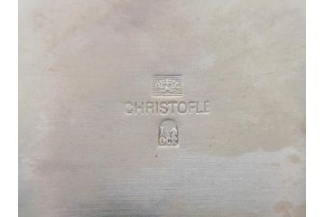 フランス　クリストフル　CHRISTOFLE　アルビ　シルバーコーティング　シンプルながら洗練されたデザインが素敵なティーポット&クリーマー(銀メッキ、ミルクポット、ミルクジャー)(R-075960)