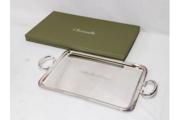 フランス　クリストフル　CHRISTOFLE　アルビ　シルバーコーティング　上品な空間を演出するトレイ(トレー、銀メッキ、箱付き)(R-075961)