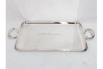 フランス　クリストフル　CHRISTOFLE　アルビ　シルバーコーティング　上品な空間を演出するトレイ(トレー、銀メッキ、箱付き)(R-075961)