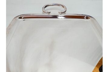 フランス　クリストフル　CHRISTOFLE　アルビ　シルバーコーティング　上品な空間を演出するトレイ(トレー、銀メッキ、箱付き)(R-075961)