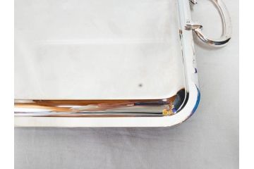 フランス　クリストフル　CHRISTOFLE　アルビ　シルバーコーティング　上品な空間を演出するトレイ(トレー、銀メッキ、箱付き)(R-075961)