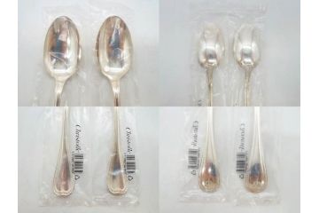 フランス　クリストフル　CHRISTOFLE　マルメゾン 　マルリー　シルバーコーティング　繊細なデザインと上品な輝きが目を惹くカトラリーセット(スプーン6本、フォーク4本、ナイフ2本、お箸2膳、銀メッキ、食器)(R-075962)