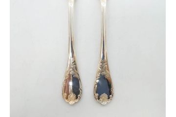 フランス　クリストフル　CHRISTOFLE　マルメゾン 　マルリー　シルバーコーティング　繊細なデザインと上品な輝きが目を惹くカトラリーセット(スプーン6本、フォーク4本、ナイフ2本、お箸2膳、銀メッキ、食器)(R-075962)