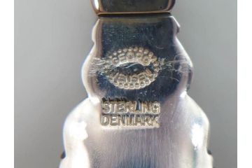 デンマーク　GEORG JENSEN(ジョージ・ジェンセン)　ACORN(エコーン)　STERLING SILVER(スターリングシルバー)　カトラリーセット(スプーン6本、ナイフ6本、フォーク12本、合計24本、銀製、SV925、食器、箱付き)(R-075963)