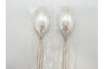 デンマーク　GEORG JENSEN(ジョージ・ジェンセン)　ACORN(エコーン)　STERLING SILVER(スターリングシルバー)　カトラリーセット(スプーン6本、ナイフ6本、フォーク12本、合計24本、銀製、SV925、食器、箱付き)(R-075963)