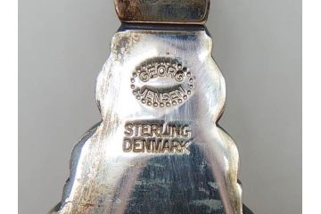 デンマーク　GEORG JENSEN(ジョージ・ジェンセン)　ACORN(エコーン)　STERLING SILVER(スターリングシルバー)　カトラリーセット(スプーン6本、ナイフ6本、フォーク12本、合計24本、銀製、SV925、食器、箱付き)(R-075963)