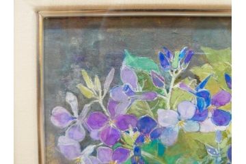 真作　三輪敦子　「初夏に咲く」　F4号　日本画(花、共シール、絵画、額装)(R-075964)