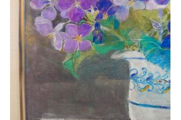 真作　三輪敦子　「初夏に咲く」　F4号　日本画(花、共シール、絵画、額装)(R-075964)